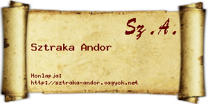 Sztraka Andor névjegykártya